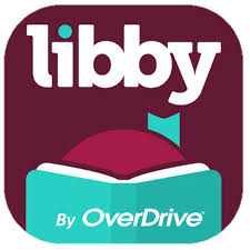 Libby app logo showing a stylized girl reading a book, with maroon and teal colors and the text ‘Libby By OverDrive.’