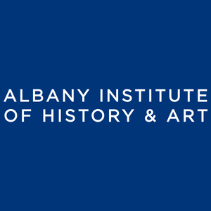 Blue background with centered white text reading “Albany Institute of History & Art