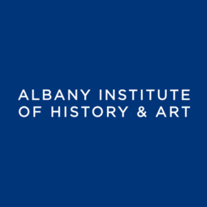 Blue background with centered white text reading “Albany Institute of History & Art"